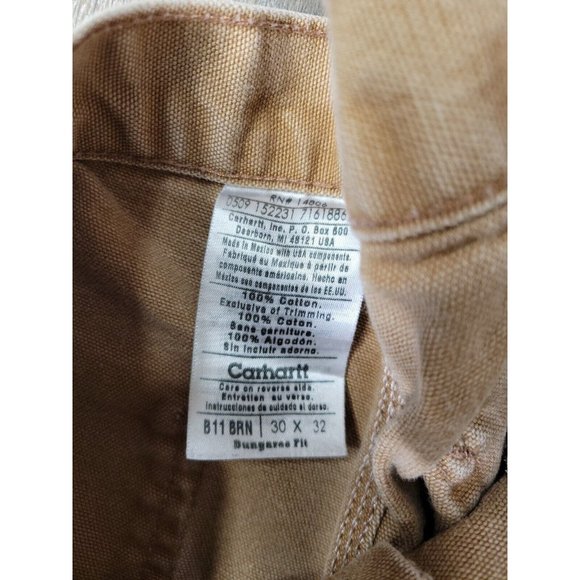 Carhartt Men 30/32 Tan Denim Work Pant Heavy Weight Pocket Canvas Carpenter - Picture 5 of 8